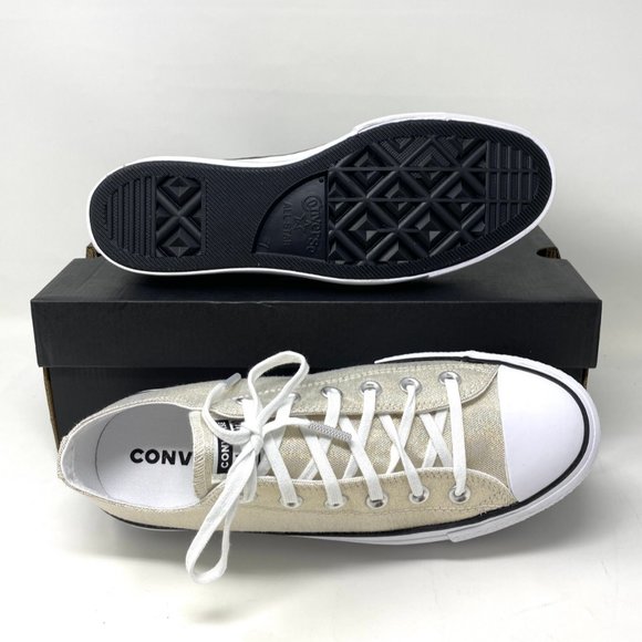 Converse ChuckTaylor AS Low Canvas Platform Gold Women's Size 10 568630C - Picture 3 of 10